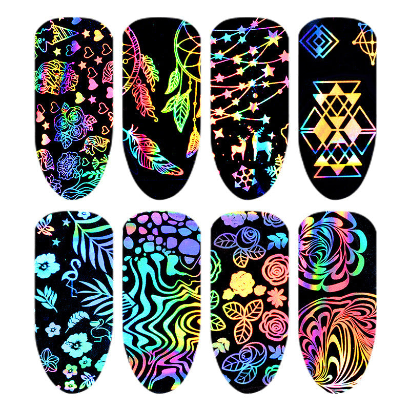 Laser Star Nail Stickers – Thermal Transfer Symphony Star Decals
